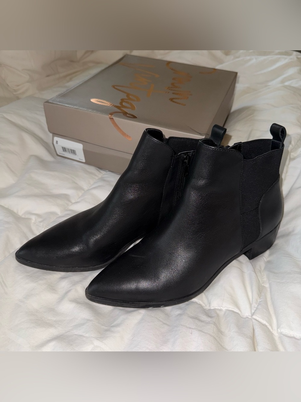 Black Leather (upper) Ankle Boots